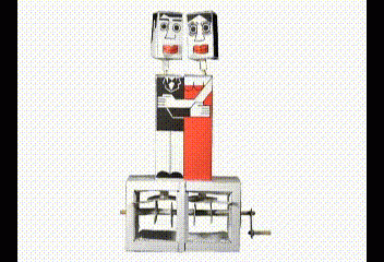 Całująca się para - mechaniczny teatrzyk