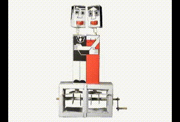 Całująca się para - mechaniczny teatrzyk