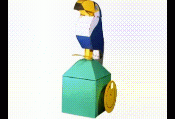 Tańczący tukan - mechaniczny teatrzyk