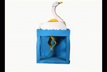 Płynący łabędź - mechaniczny teatrzyk