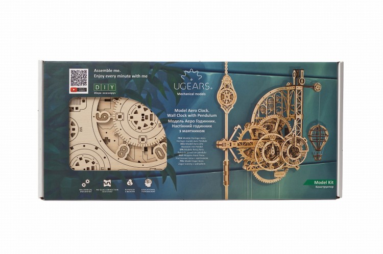 Ugears Aero Clock - drewniany zegar z wahadłem DIY