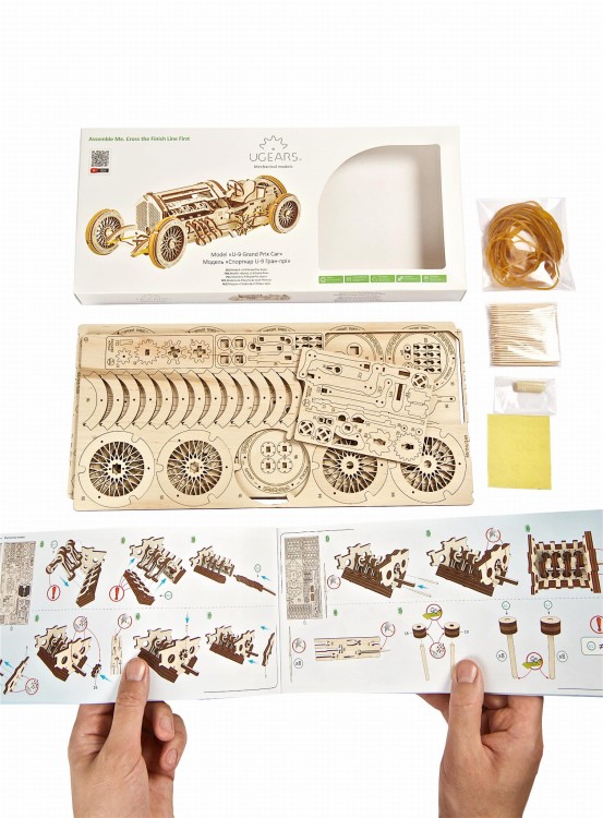 Ugears-U-9-Grand-Prix-Car-model zawartość zestawu
