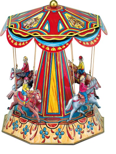 Karuzela z końmi - model napędzany maszyną parową Wilesco