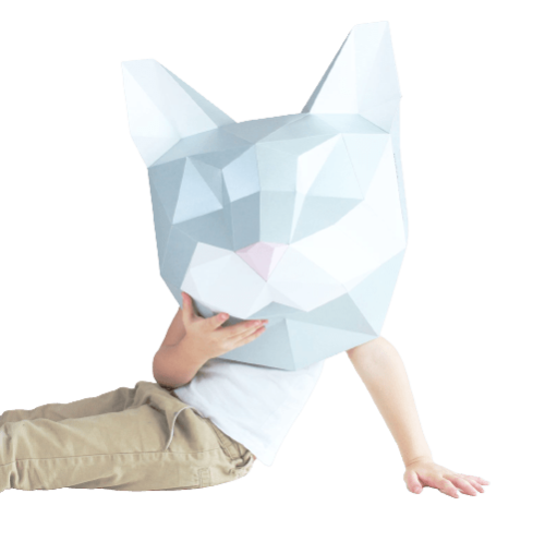 Duży kot - rzeżba z kartonu DIY