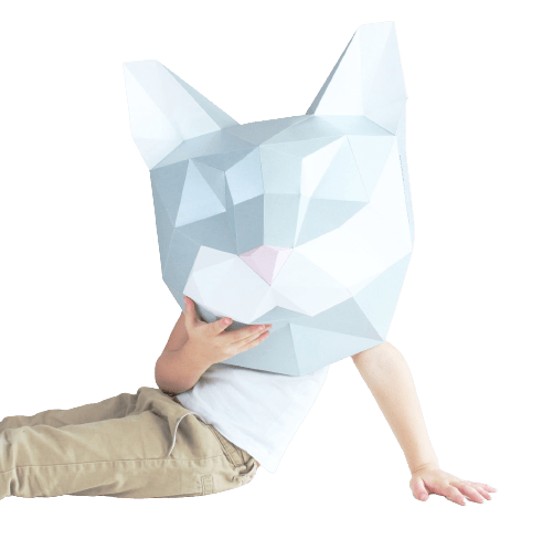 Duży kot - rzeżba z kartonu DIY