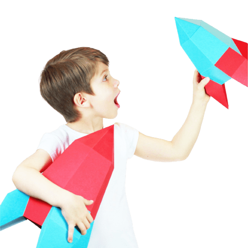 Dwie rakiety - kartonowy model dla dziecka