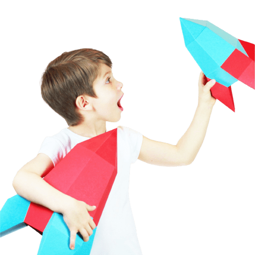 Dwie rakiety - kartonowy model dla dziecka