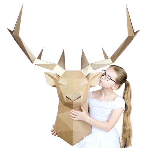 nowekartonowe Jeleń - ozdoba na ścianę 3D