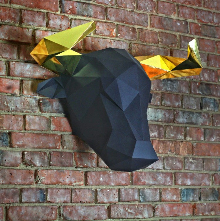 nowekartonowe-Byk- ozdoba na ścianę 3D