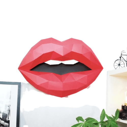 Usta - ozdoba na ścianę 3d od NoweKartonowe