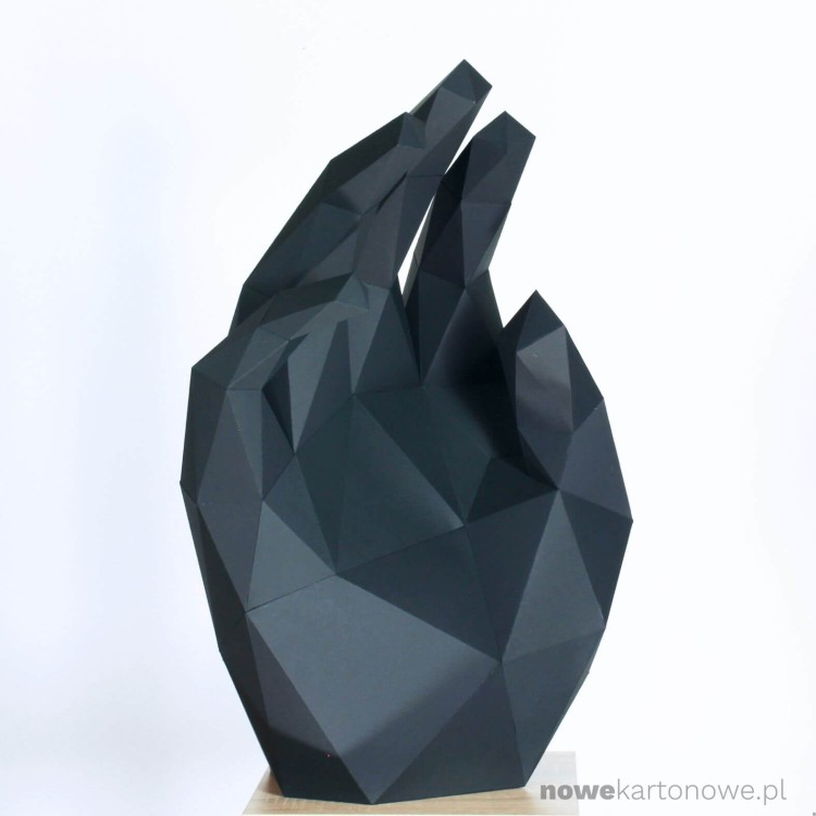 Kartonowa stojąca rzeźba 3D - dłoń nowekartnowe