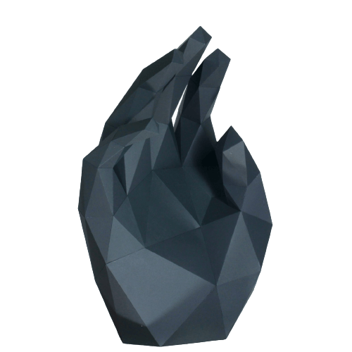 Kartonowa stojąca rzeźba 3D - dłoń nowekartnowe