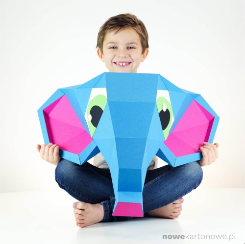 Słonik - kartonowa figurka DIY