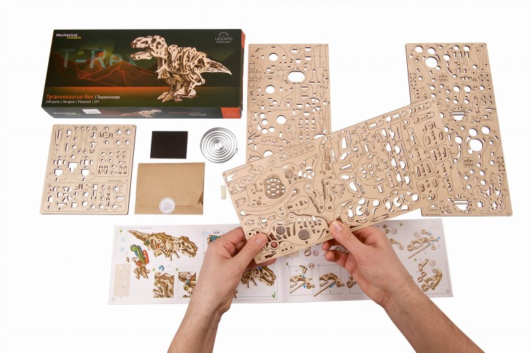 Tyranozaurus Rex - drewniany ruchomy model DIY Ugears