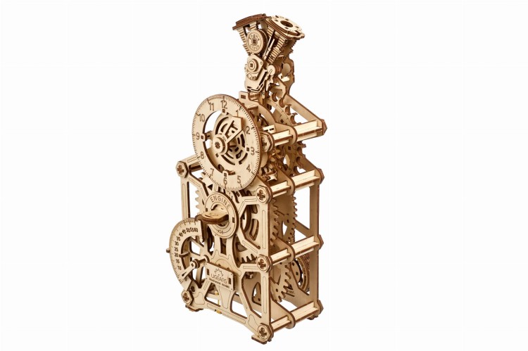 Ugears Engine Clock - drewniany zegar mechaniczny DIY