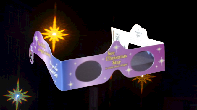 Okulary holograficzne - motyw gwiazdka