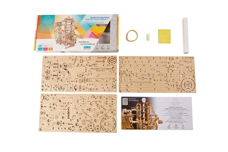 Tor kulkowy z wciągnikiem spiralnym DIY - Ugears