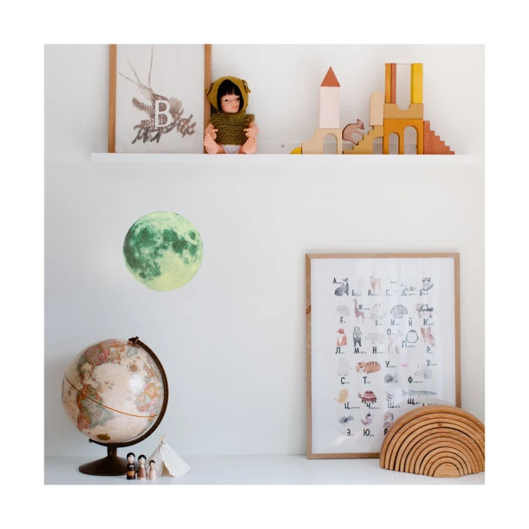 Świecący księżyc - fosforyzująca w ciemności nalepka