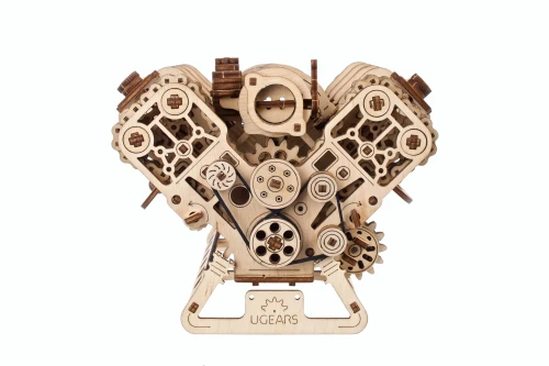 Ruchomy model silnika V8 – Model Mechaniczny do składania Ugears