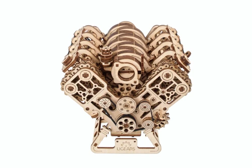 Ruchomy model silnika V8 – Model Mechaniczny do składania Ugears