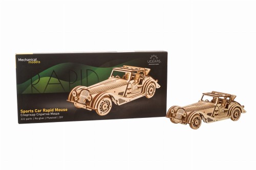 Sport Car Rapid Mouse – model mechaniczny samochodu do składania Ugears