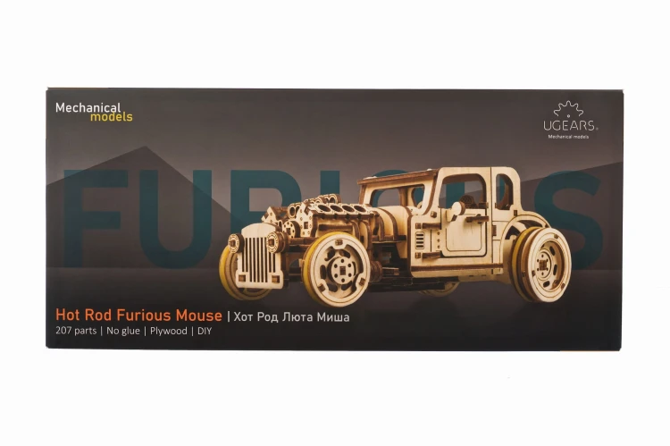 Hot Rod Furious Mouse – model mechaniczny samochodu do składania Ugears