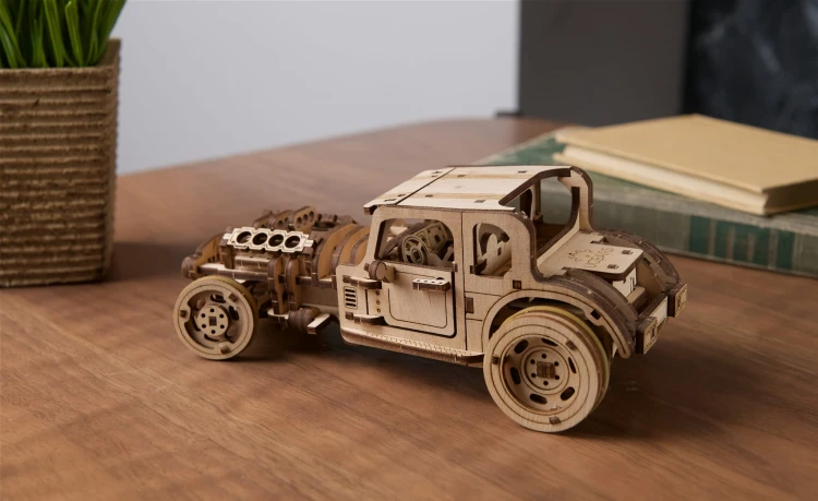 Hot Rod Furious Mouse – model mechaniczny samochodu do składania Ugears