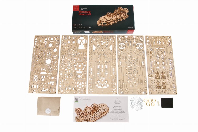 Poduszkowiec ratunkowy – Model Mechaniczny do składania Ugears