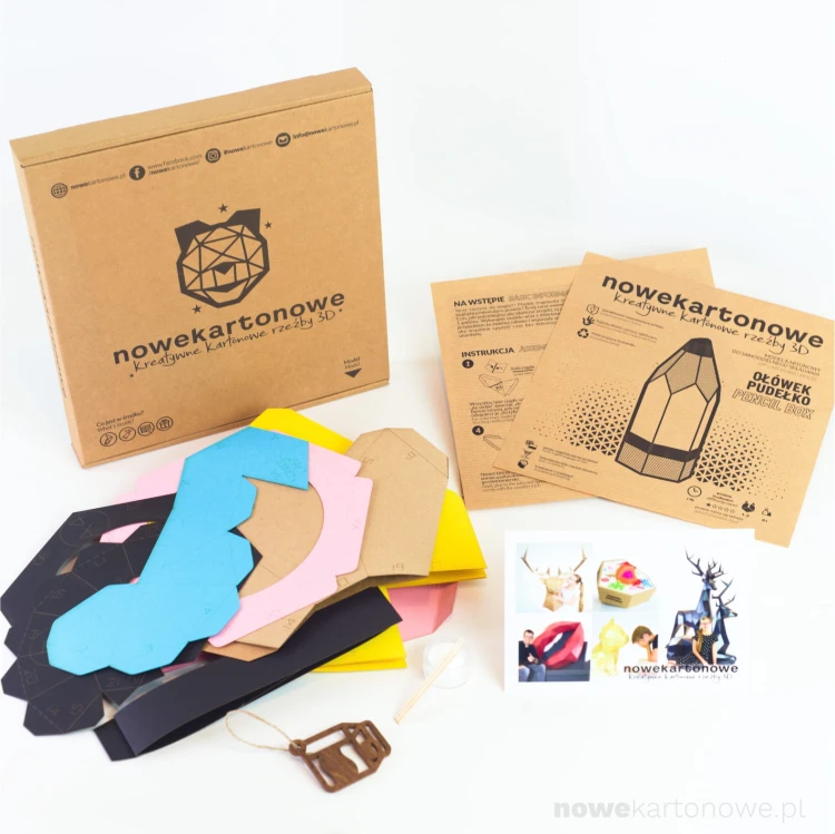 Ołówek - pudełko na drobiazgi Nowe Kartonowe