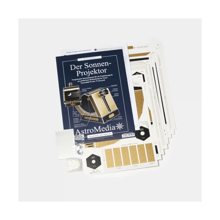 Projektor do obserwacji zaćmienia słońca; zawartość zestawu