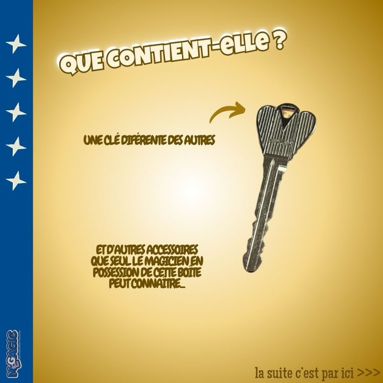 Co znajdziesz w środku tego zestawu? Tajemniczy klucz Inne akcesoria, których nie możemy zdradzić, żeby nie ujawnić tajemnicy triku.