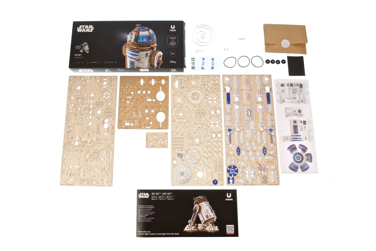 Puzzle 3D- R2D2 robot z sagi Gwiezdne Wojny  – model DIY Ugears