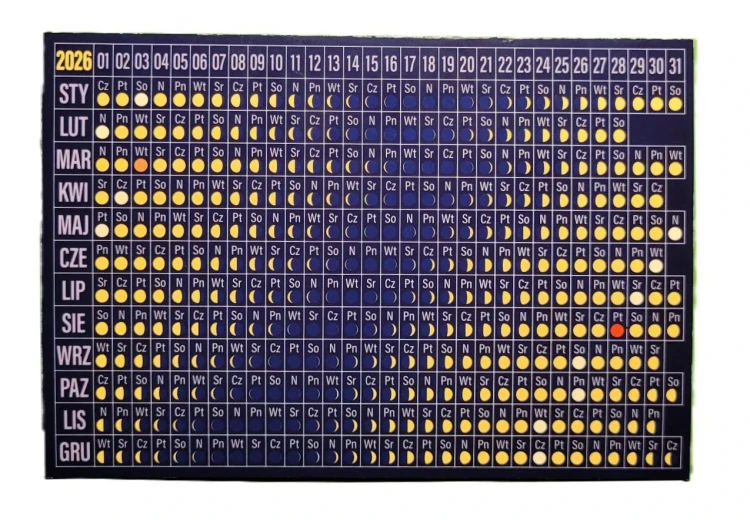 Pocztówka fazy księżyca 2026