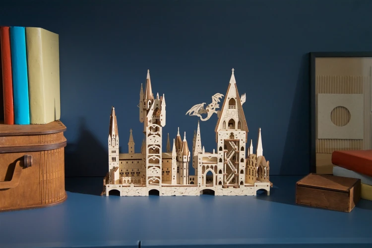 Zamek Hogwart drewniane puzzle 3d Ugears