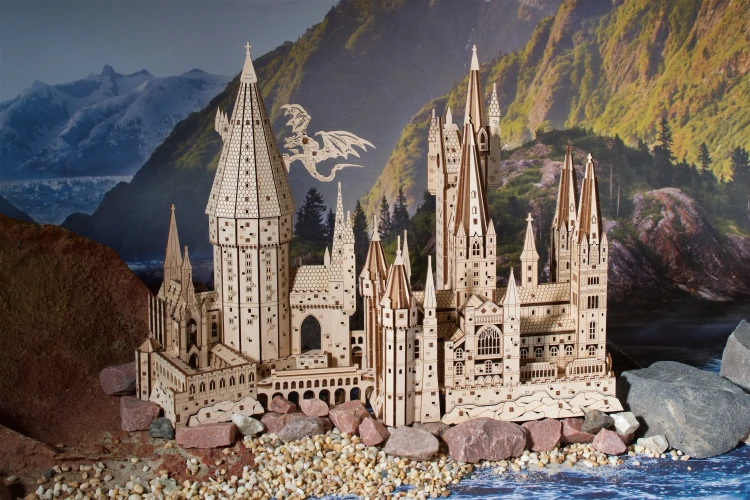 Zamek Hogwart drewniane puzzle 3d Ugears