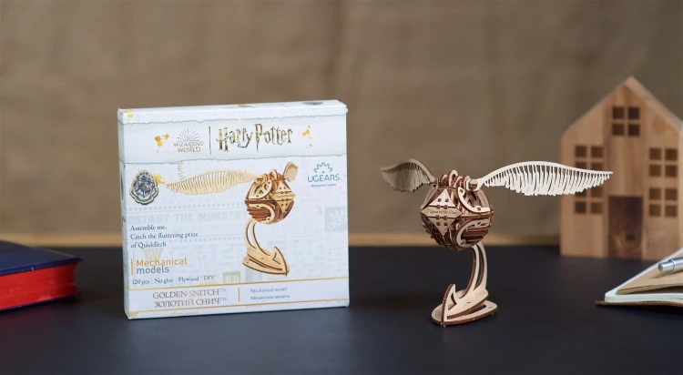 Złoty Znicz Harry Potter drewniane puzzle 3d Ugears