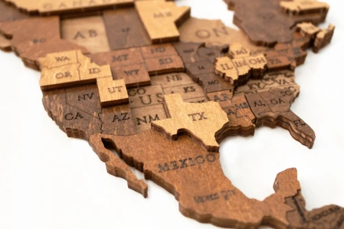 Puzzle 2d - Mapa Świata w odcieniach brązu - dekoracja ścienna