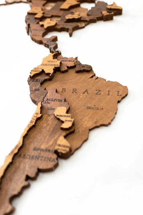 Puzzle 2d - Mapa Świata w odcieniach brązu - dekoracja ścienna