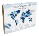 Puzzle 2d - Mapa Świata w odcieniach błękitu - dekoracja ścienna