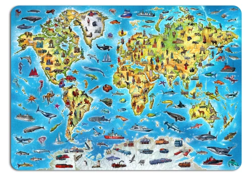 Puzzle 2d - Mapa świata do zamocowania na ścianie