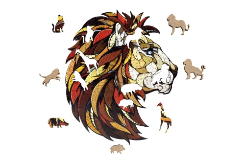 Puzzle 2d - Lew - dekoracja ścienna