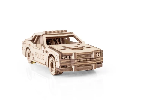 Mini samochodzik Policja - łatwe puzzle mechaniczne 3D