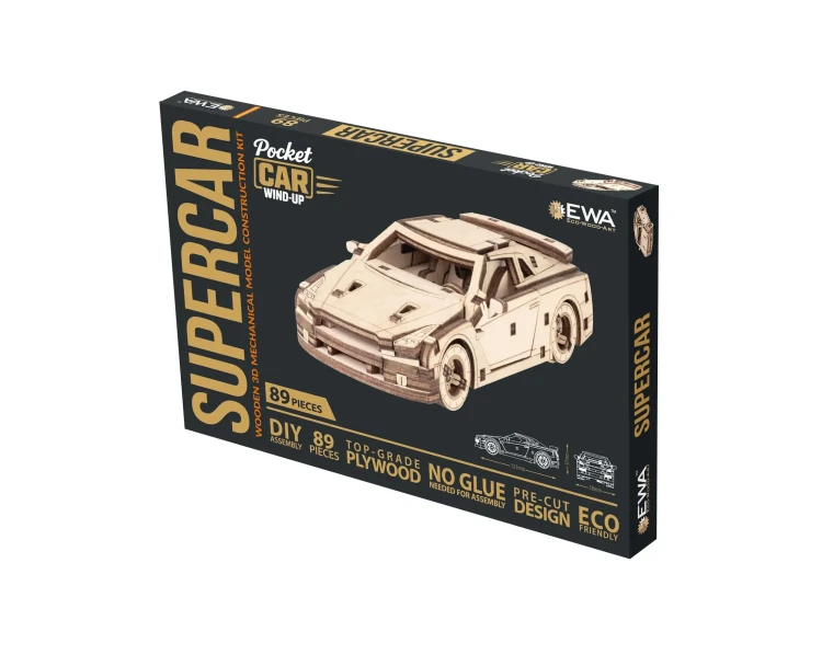 Mini samochodzik SuperCar- łatwe puzzle mechaniczne 3D