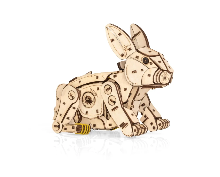 Skaczący królik- drewniane mechaniczne puzzle 3D