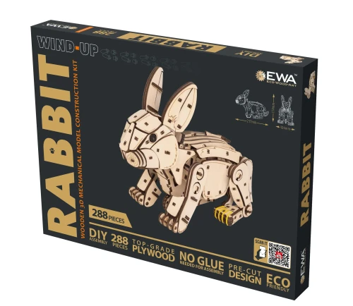 Skaczący królik- drewniane mechaniczne puzzle 3D
