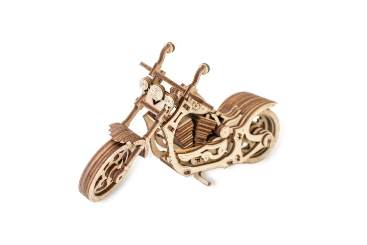 Motocykl Cruiser - ruchome, drewniane, mechaniczne puzzle 3D