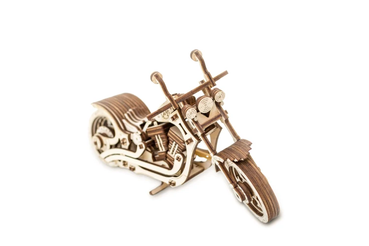Motocykl Cruiser - ruchome, drewniane, mechaniczne puzzle 3D