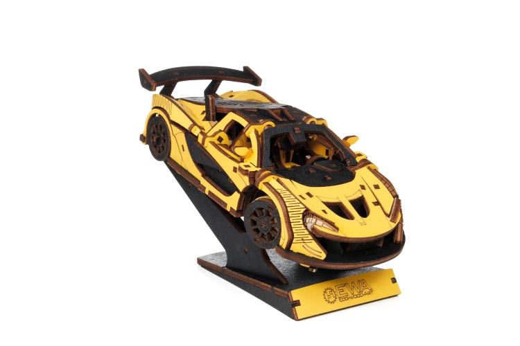 Samochód wyścigowy Racing Car - ruchome, drewniane, mechaniczne puzzle 3D
