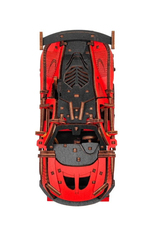 Samochód wyścigowy Racing Car Red- ruchome, drewniane, mechaniczne puzzle 3D