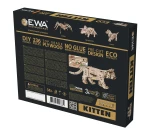 Drewniana figurka Kotek - mechaniczne puzzle 3d